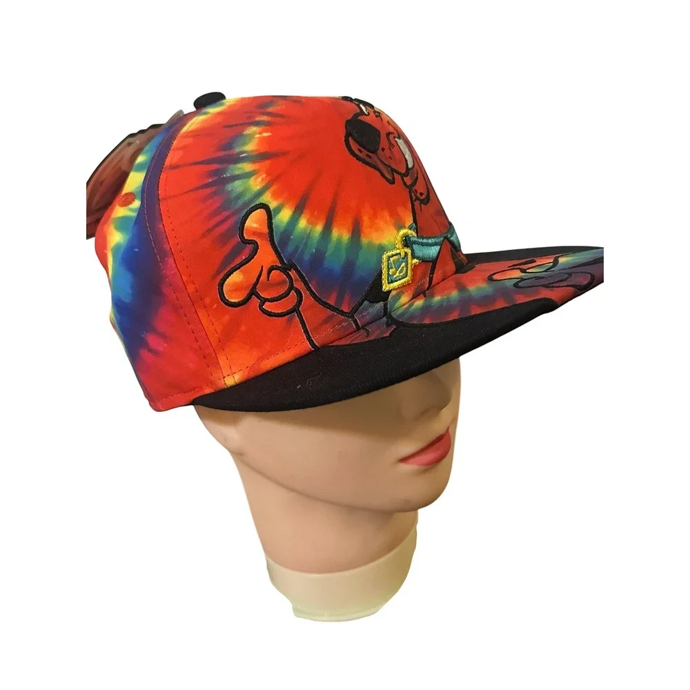 NWT Scooby-Doo Tie Dye Snapback Hat Warner‎ Bros Embroidered Graphic Flat Brim